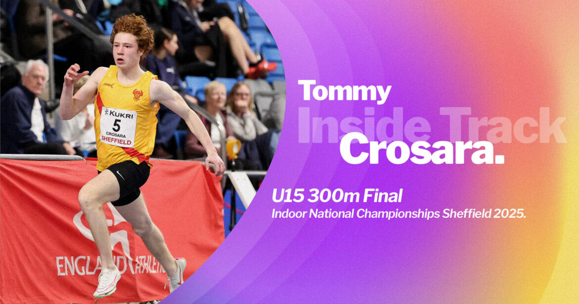Tommy stormed to the U15 300m final, securing an Indoor Silver National Medal with a superb personal best of 37.76.