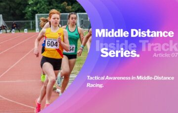 A 1500m athlete demonstrating tactical awareness in middle-distance racing by responding to a pace surge mid-race.