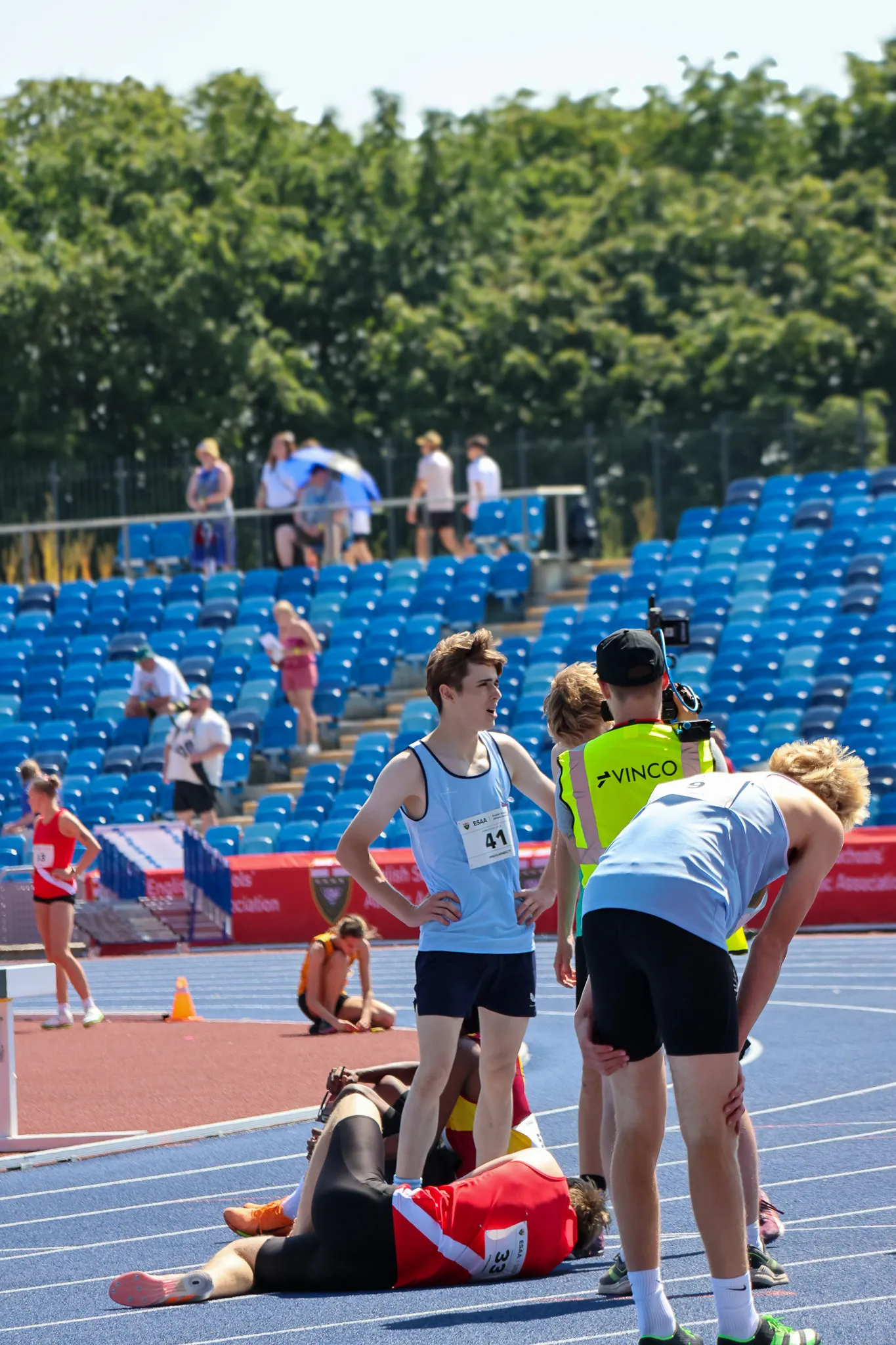 SpeedPro athlete Dillon Warner after the Junior Boys 300m at the 2026 English Schools Athletics Championships