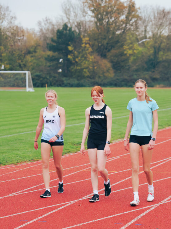 SpeedPro athletes training together during a structured track session