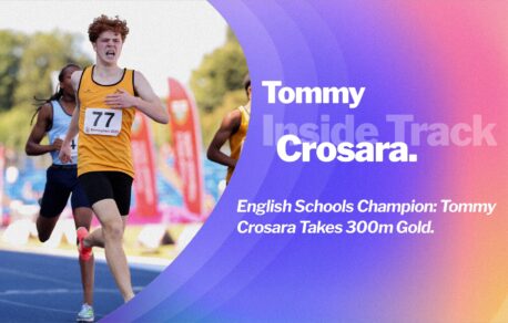 Tommy Crosara captures the English Schools Junior Boys 300m title, showcasing talent and determination with a remarkable personal best.