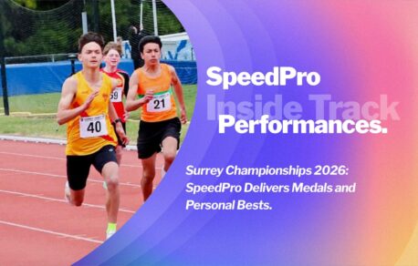 Enzo Hogwood competing in the U14 100m at the Surrey Championships 2026