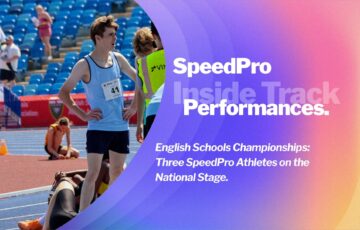 SpeedPro athletes competing at the English Schools Championships track and field event