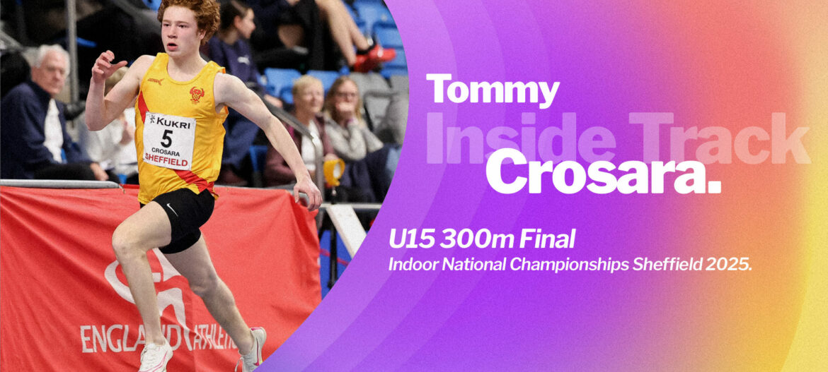 Tommy stormed to the U15 300m final, securing an Indoor Silver National Medal with a superb personal best of 37.76.