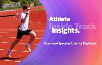 An athlete sprinting on a track demonstrates speed and power developed through muscle fibres and neural activation.