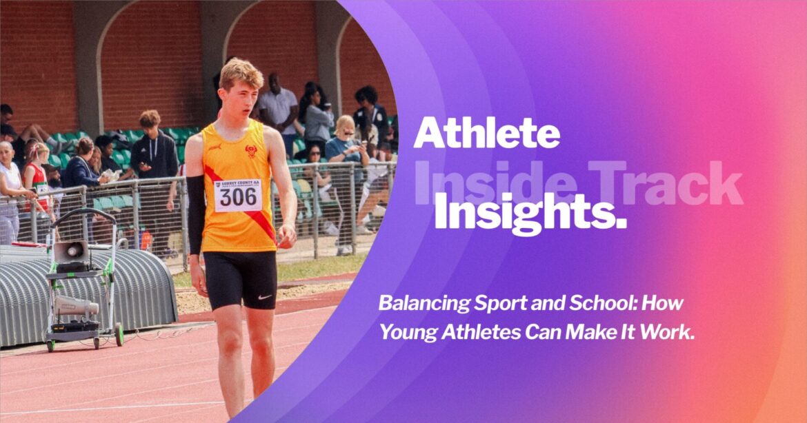 inside-athlete-26-12@1x Young athlete studying at a desk with running shoes nearby, representing balancing sport and school