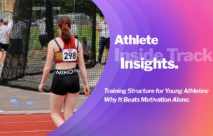Young athlete following a structured training session on a track, representing the importance of training structure for young athletes