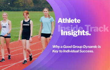 SpeedPro athletes are training together on the track, showing teamwork, support, and a positive group dynamic