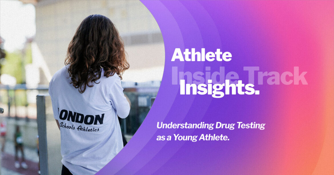 Young athlete and the doping control process at an athletics competition.