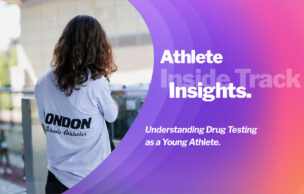 Young athlete and the doping control process at an athletics competition.