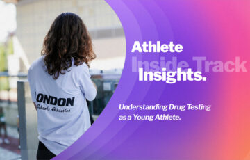 Young athlete and the doping control process at an athletics competition.