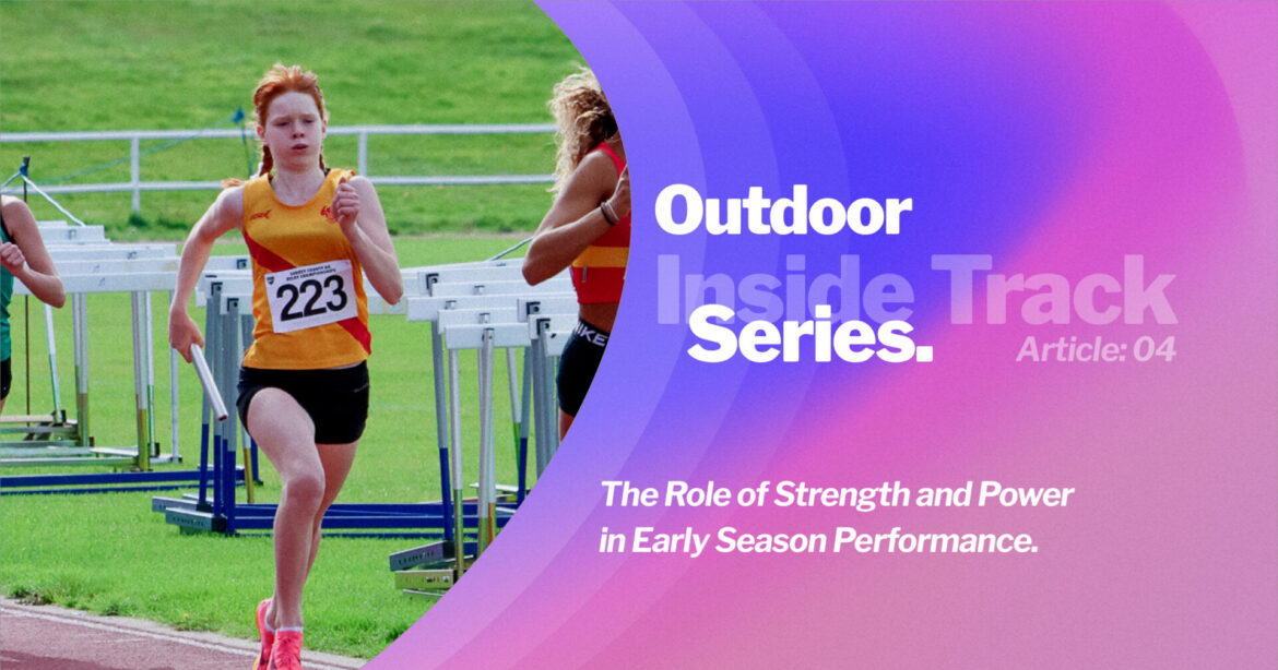 Athletes are completing structured strength and power exercises as part of early outdoor season preparation at SpeedPro in Wimbledon.