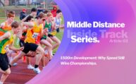 SpeedPro 1500m athletes completing speed endurance reps at Wimbledon Park track.
